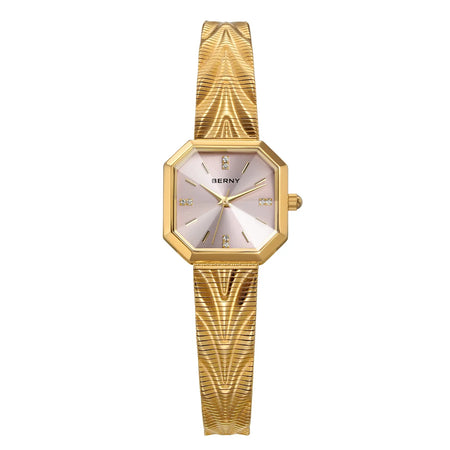 BERNY Gold Watch for Women Octagonal Ladies Quartz Wristwatches Stainless Steel Women Small Gold Watch Luxury Fashion Watches - RoyElite