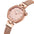 Women's Rose Gold Quartz Watch 30mm Oval Alloy Case Steel Mesh Band 3ATM Water Resistant