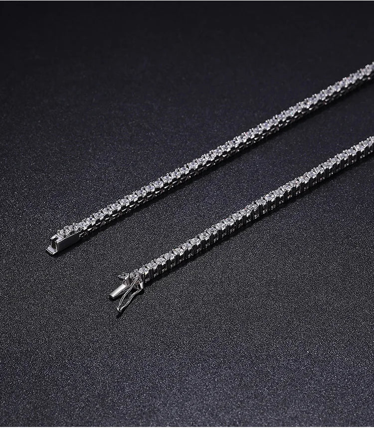 Women’s Moissanite Tennis Necklace D Color S925 Silver Sparkling Diamond Chain