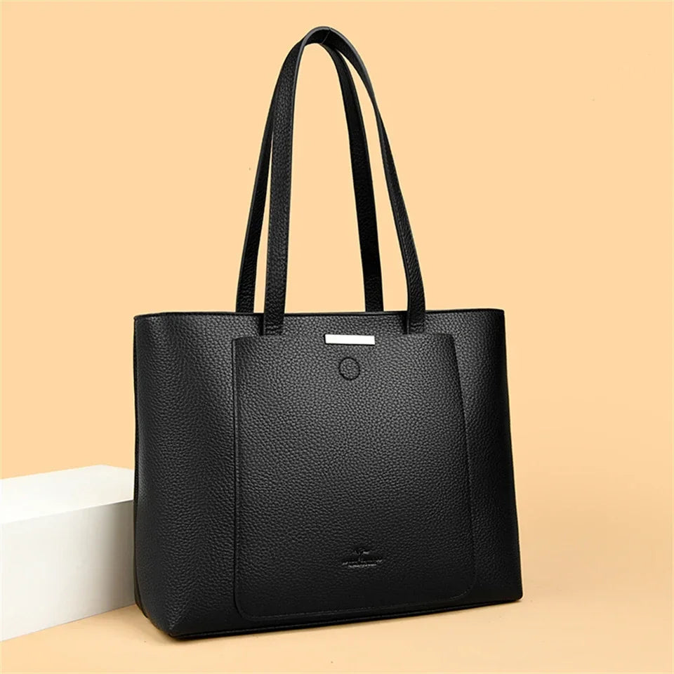 Soft PU Women’s Tote Shoulder Bag with Laptop Compartment