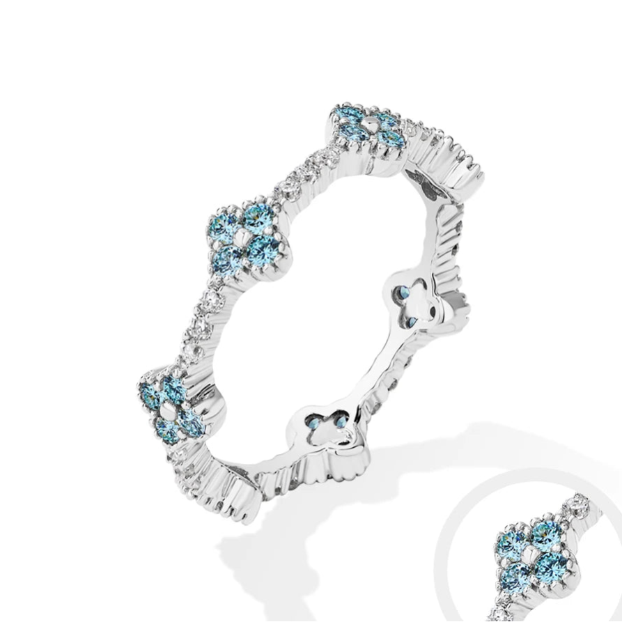 Women’s Moissanite Eternity Ring 925 Sterling Silver Gold Plated Wedding Engagement Band