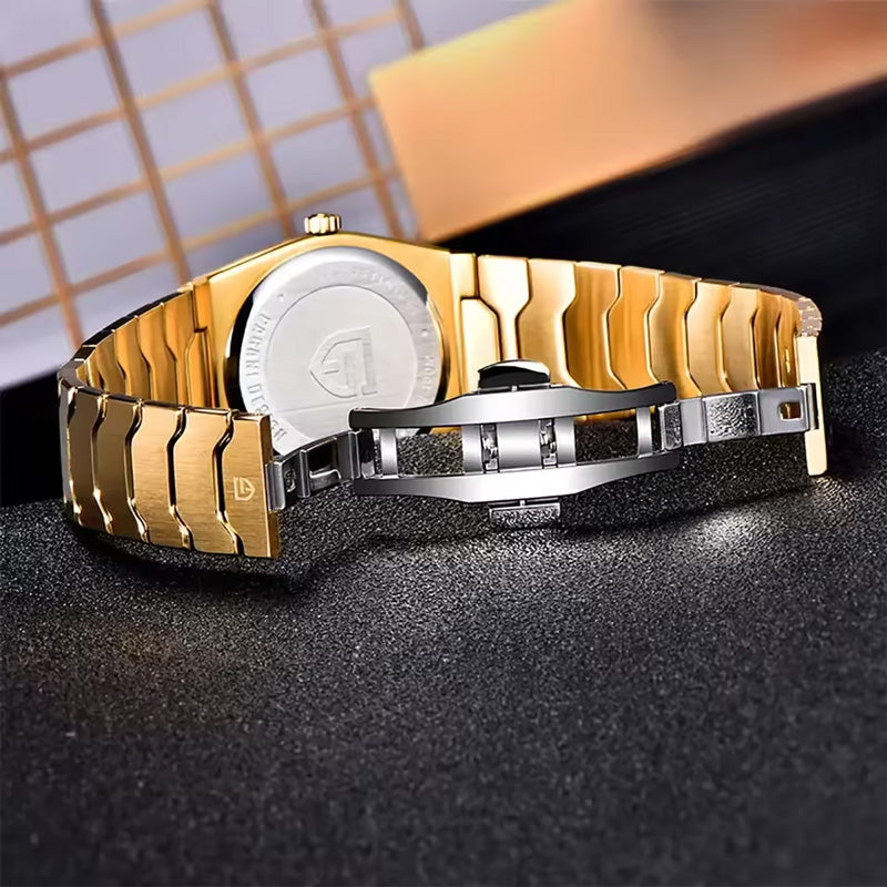 Men's Quartz Watch 37mm Ultra Thin Stainless Steel Sapphire Crystal Luminous Hands