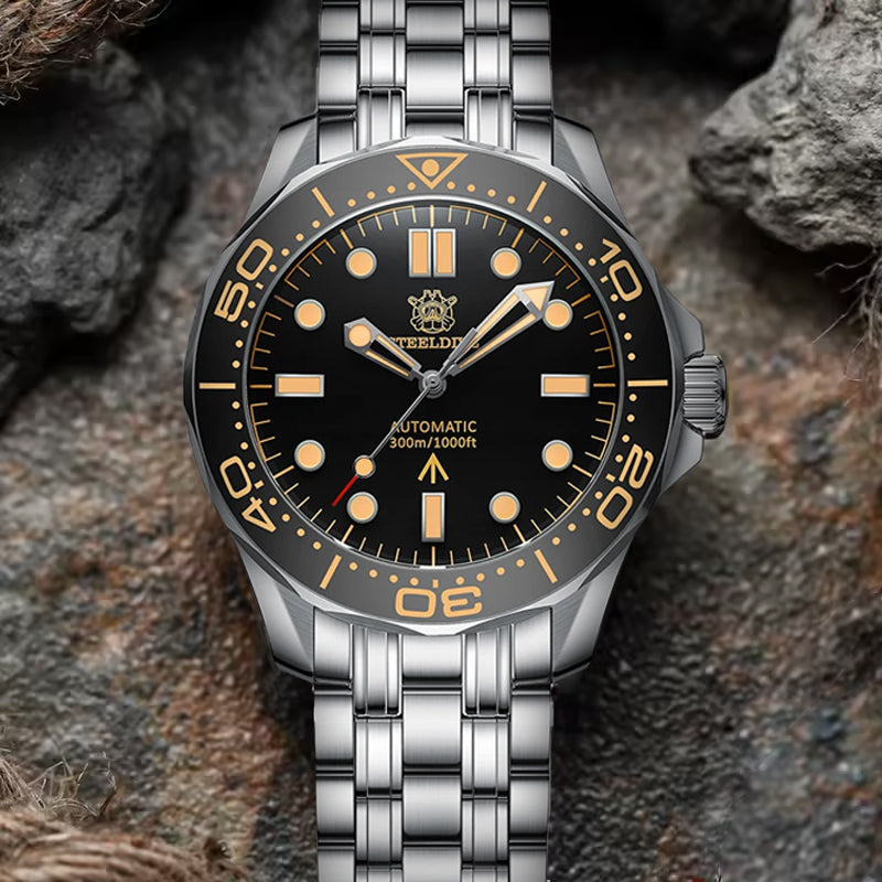 Automatic Dive Watch for Men | NH35 Movement with Sapphire Crystal and Vintage Bezel by STEELDIVE