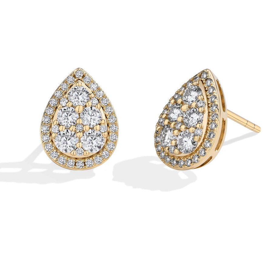 Women’s Teardrop Moissanite Stud Earrings 925 Sterling Silver Gold Plated Wedding Party Jewelry