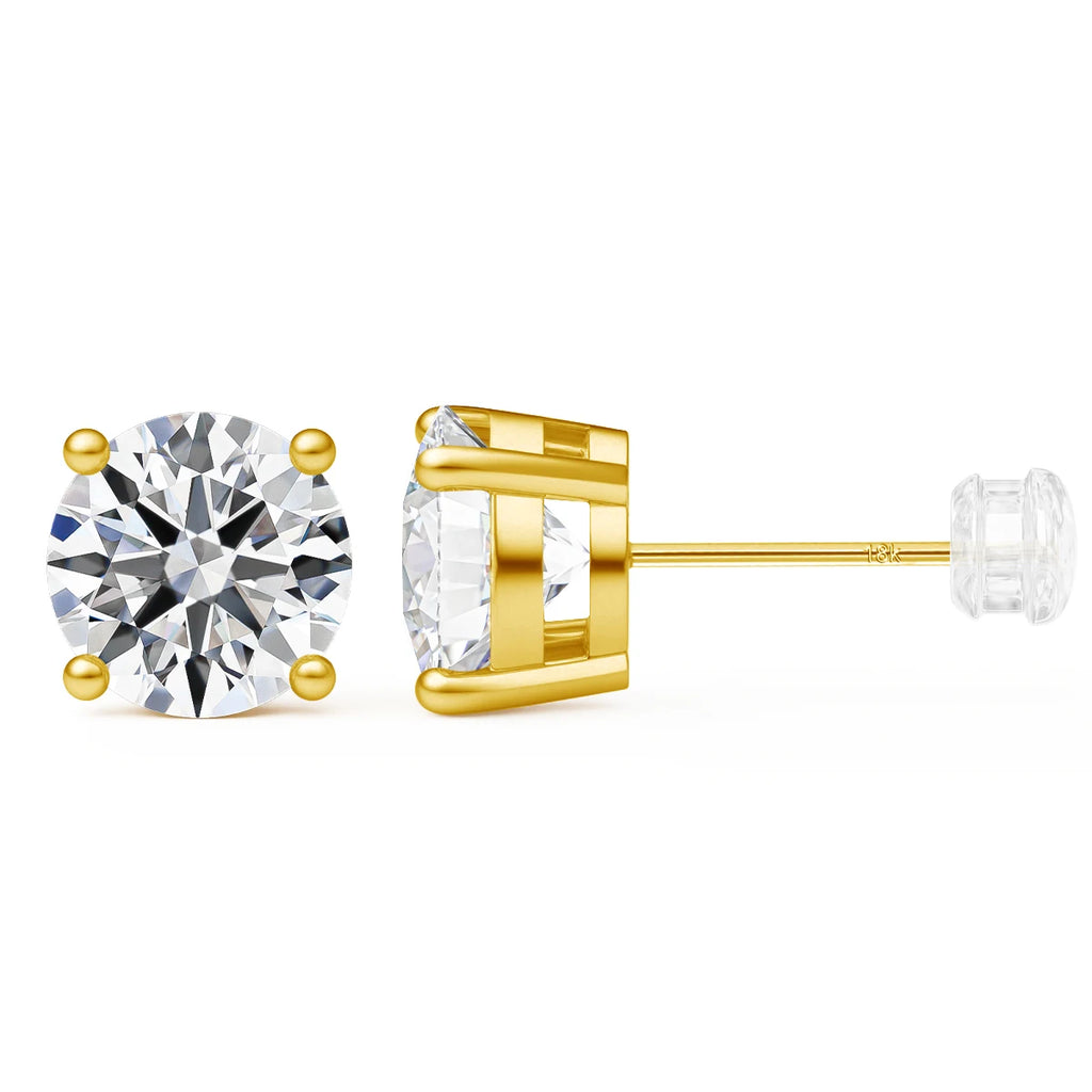 Elegant raft Jewelry D Color Moissanite Stud Earrings – 18K Gold Setting