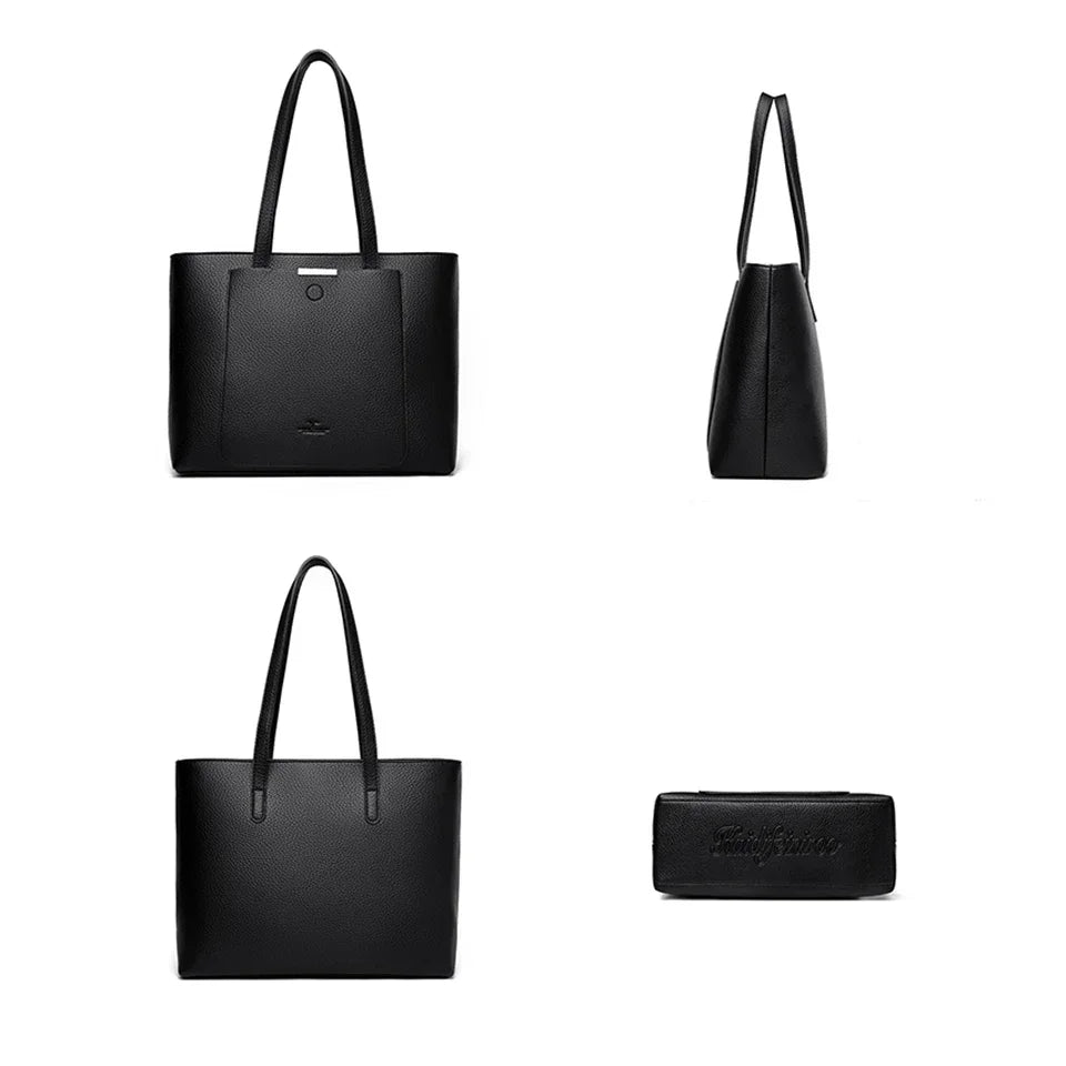 Soft PU Women’s Tote Shoulder Bag with Laptop Compartment