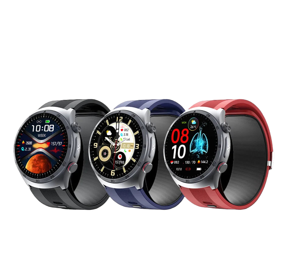 Men’s Health Smartwatch with Airbag Blood Pressure ECG Tracker Sapphire Glass NFC Calls