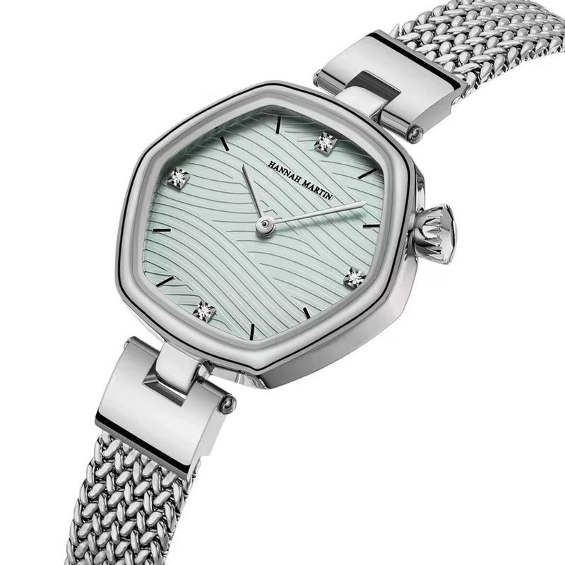 Women's Rose Gold Quartz Watch 30mm Oval Alloy Case Steel Mesh Band 3ATM Water Resistant