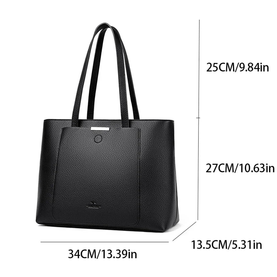Soft PU Women’s Tote Shoulder Bag with Laptop Compartment