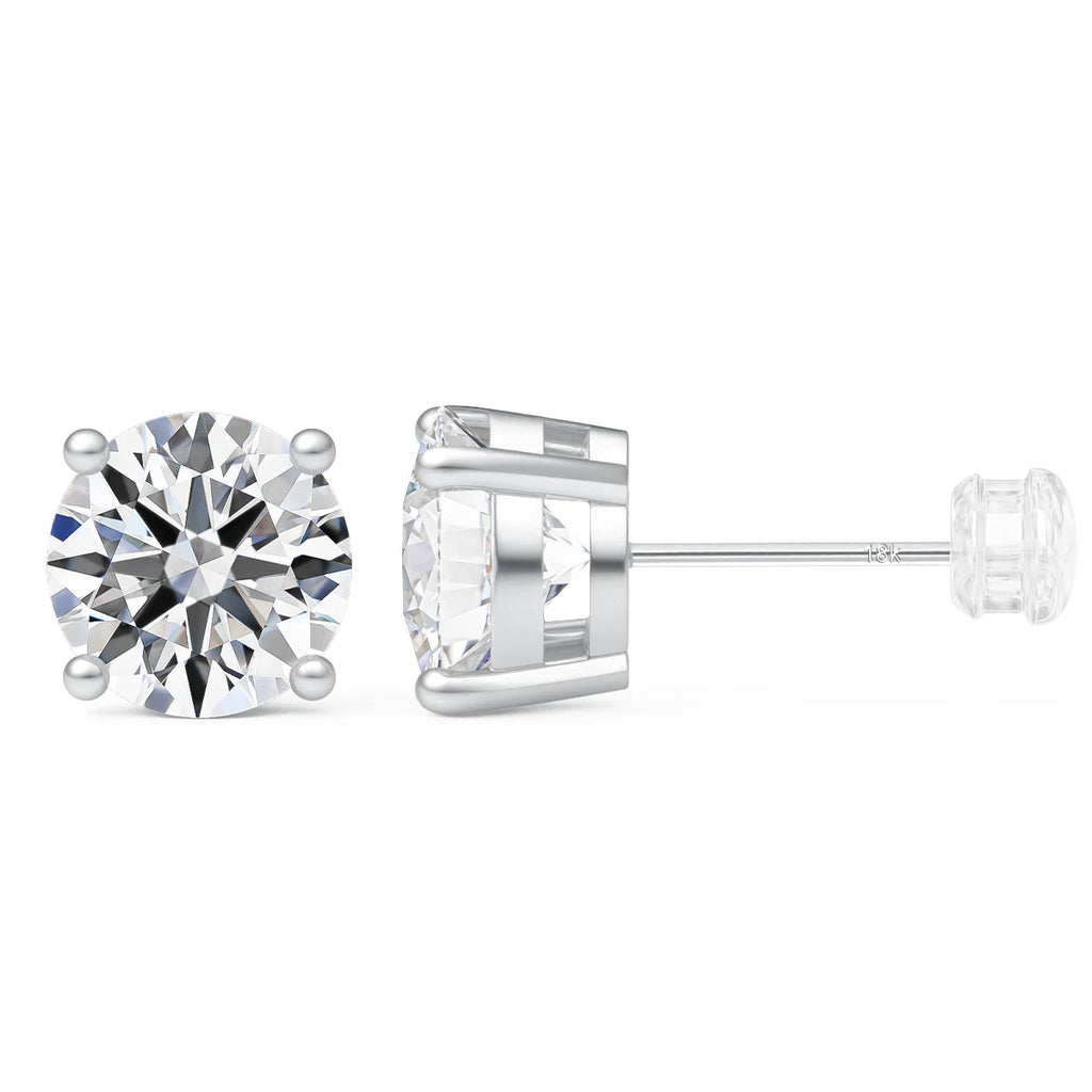 Elegant raft Jewelry D Color Moissanite Stud Earrings – 18K Gold Setting