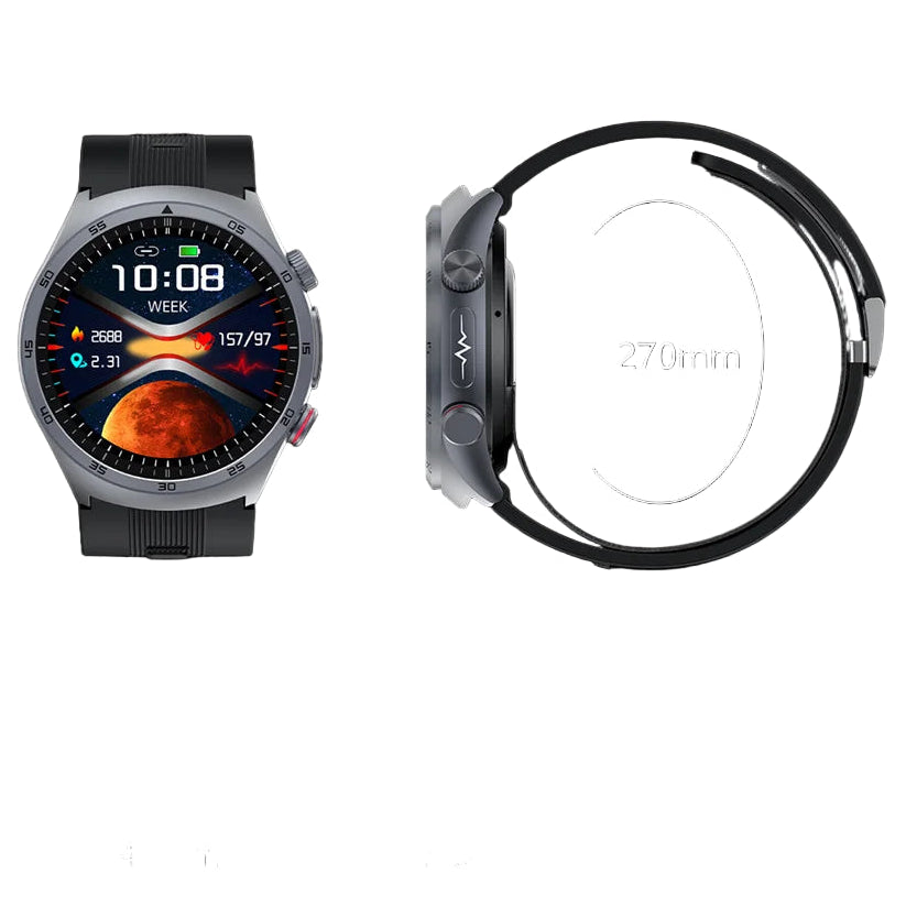 Men’s Health Smartwatch with Airbag Blood Pressure ECG Tracker Sapphire Glass NFC Calls