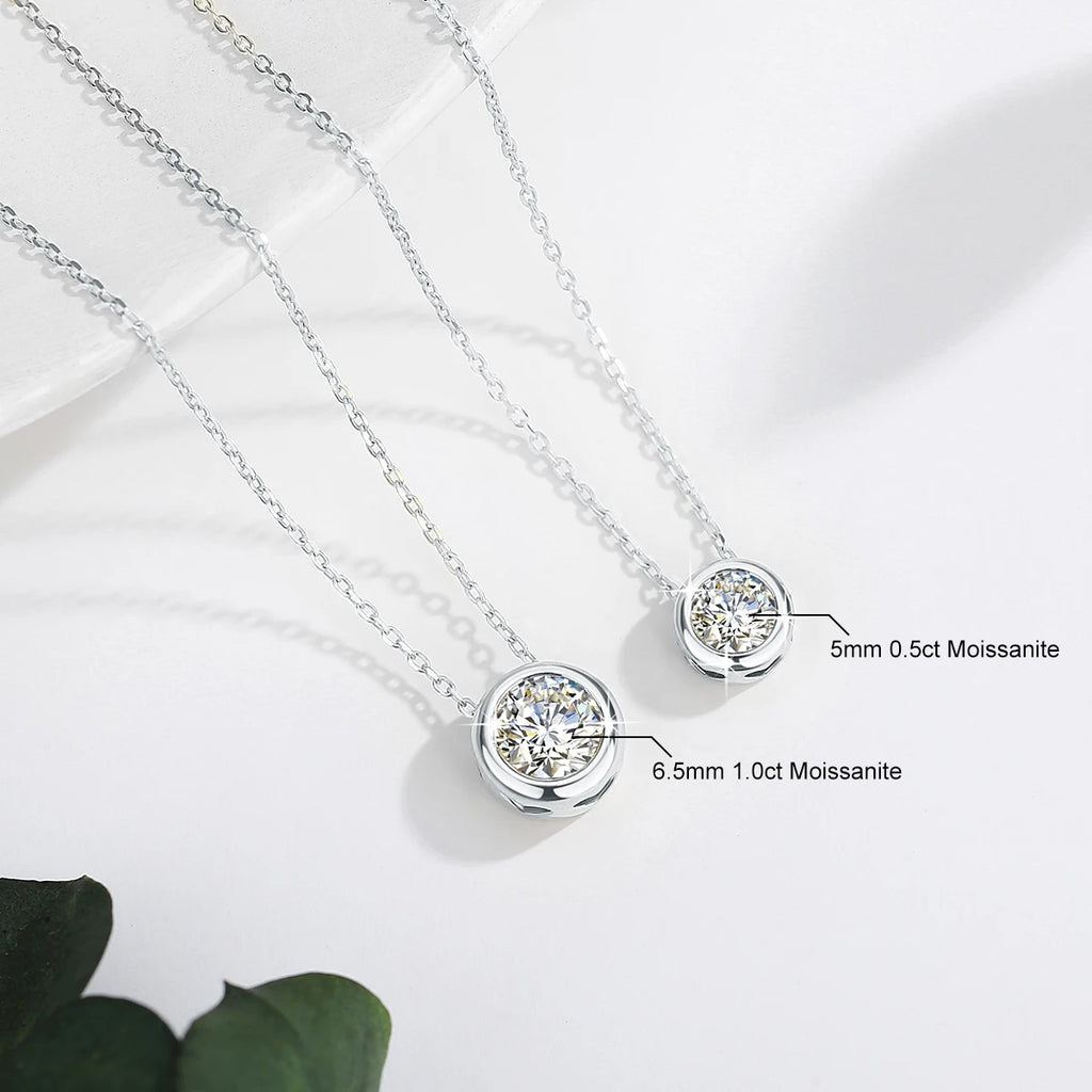 Golden Luxe 0.5ct Moissanite Necklace – 18K Yellow Gold Solitaire Pendant, Certified Authentic