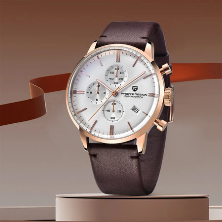 PAGANI DESIGN Men's Fashion Casual Brand Watch Waterproof 30m Luxury Leather Sports Quartz Chronograph VK67 Relogio Masculino - RoyElite
