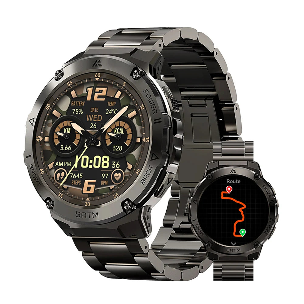 Men’s GPS Smartwatch with Compass Altimeter Heart Rate Sleep Tracking AMOLED Display
