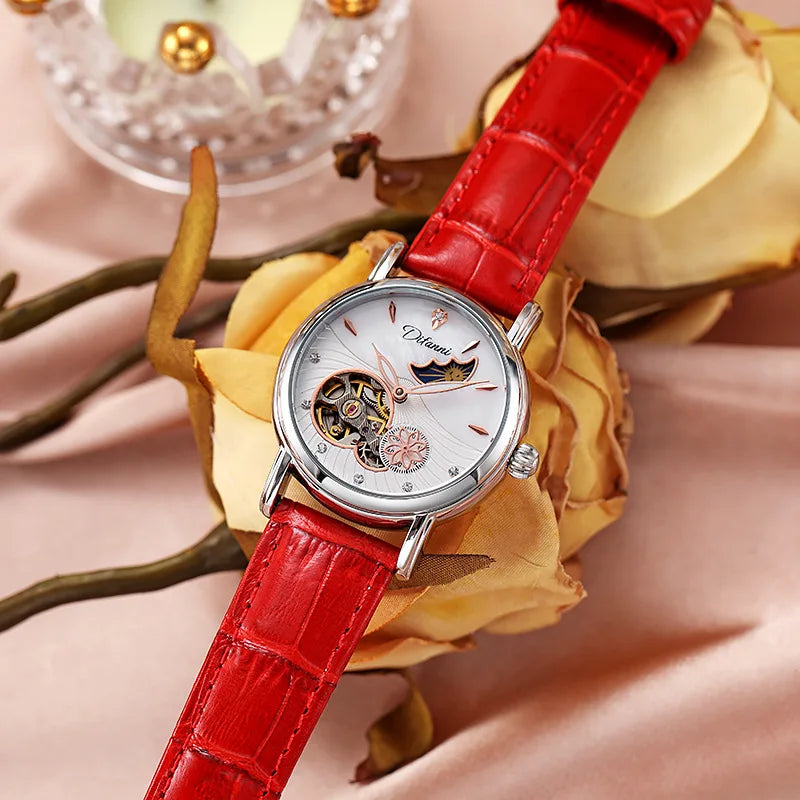 Rotatable Flowers Female Watch Women Top Brand Luxury Fashion Moon Phase Waterproof Lady Automatic Mechanical Watches Reloj