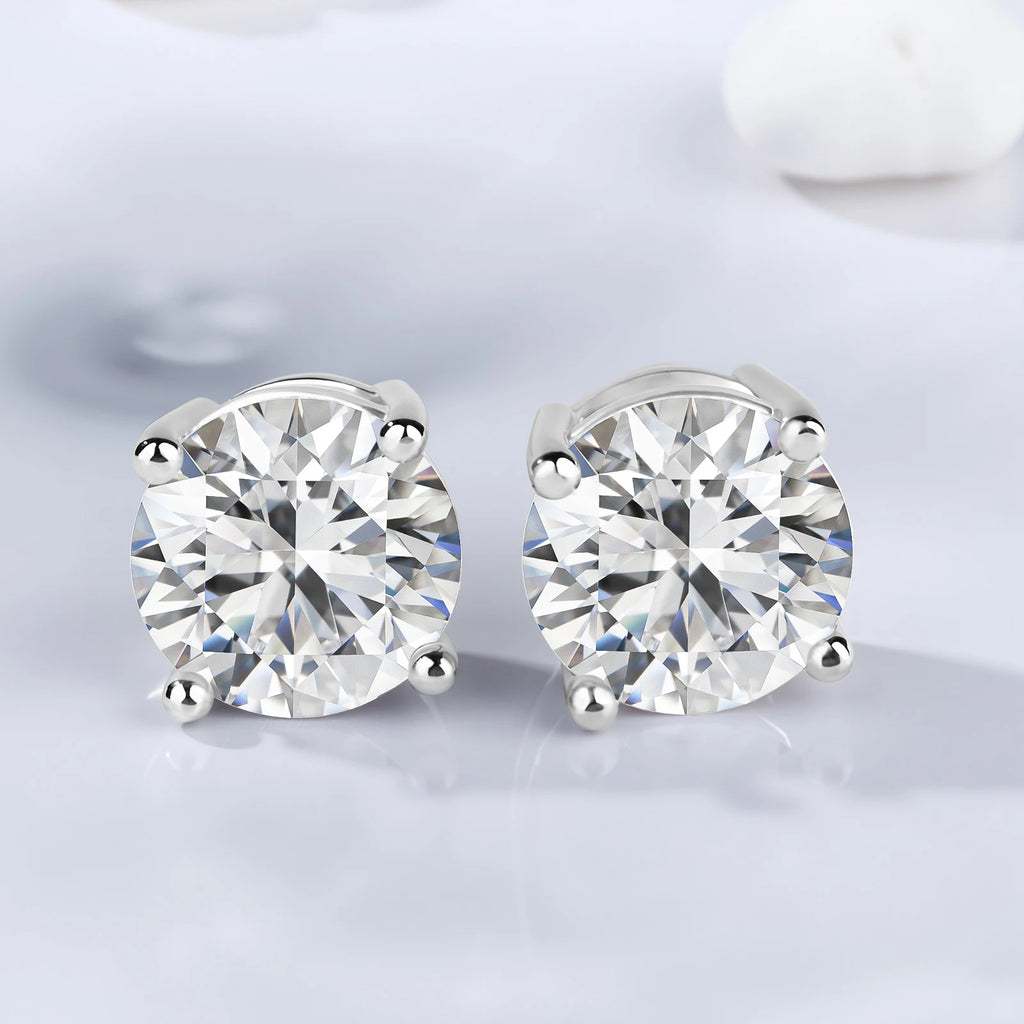 Elegant raft Jewelry D Color Moissanite Stud Earrings – 18K Gold Setting