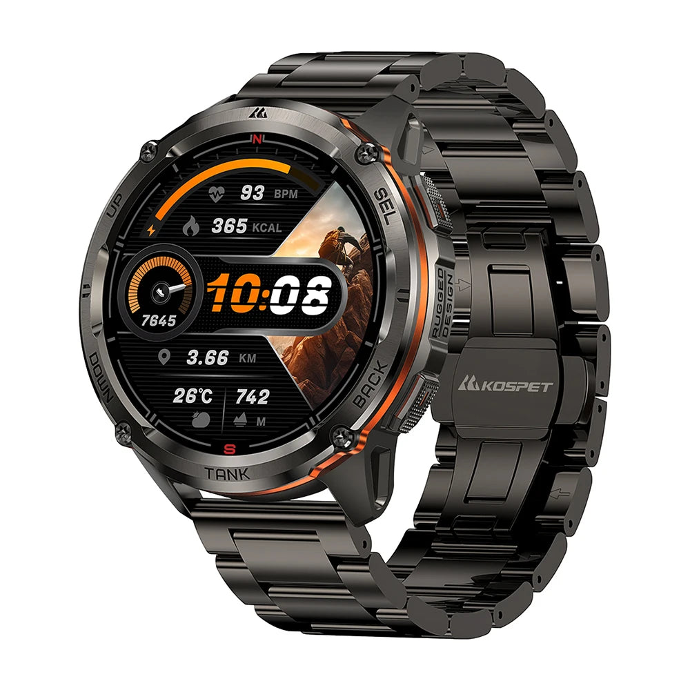 Men’s GPS Smartwatch with Compass Altimeter Barometer AMOLED Display and Bluetooth Call