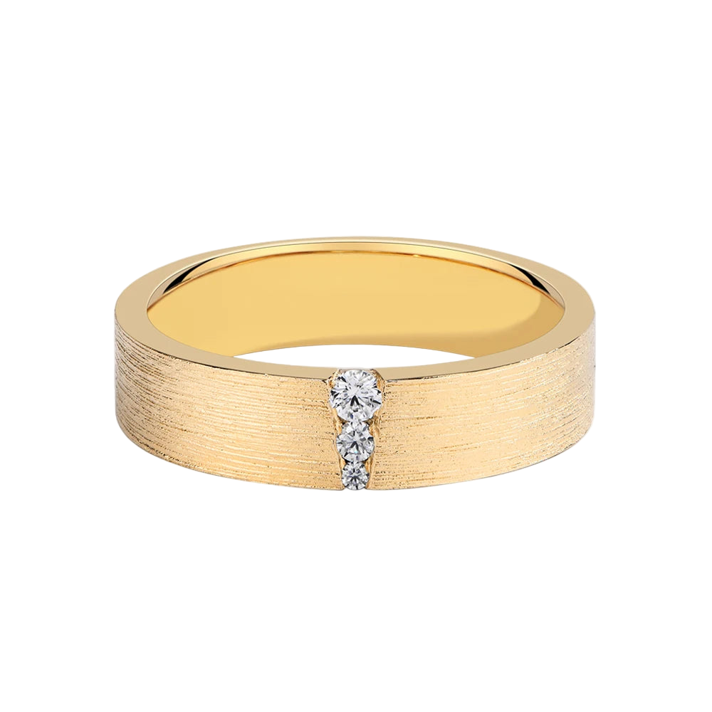 Women and Men Moissanite Couple Rings Brushed Design Sterling Silver Wedding Bands