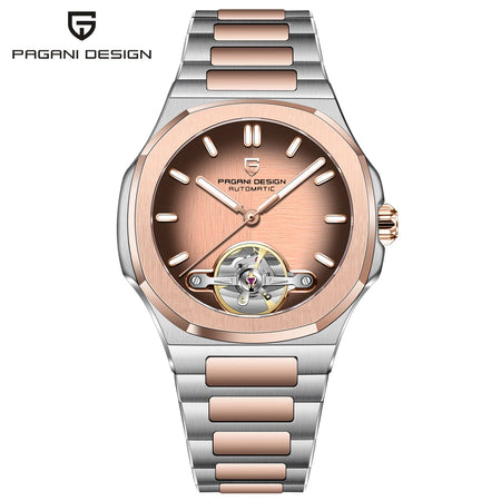 2025 New PAGANI DESIGN Tourbillon Mens Mechanical Watches Rose Gold Luxury Automatic Watch For Man AR Sapphire Mirror Luminous - RoyElite