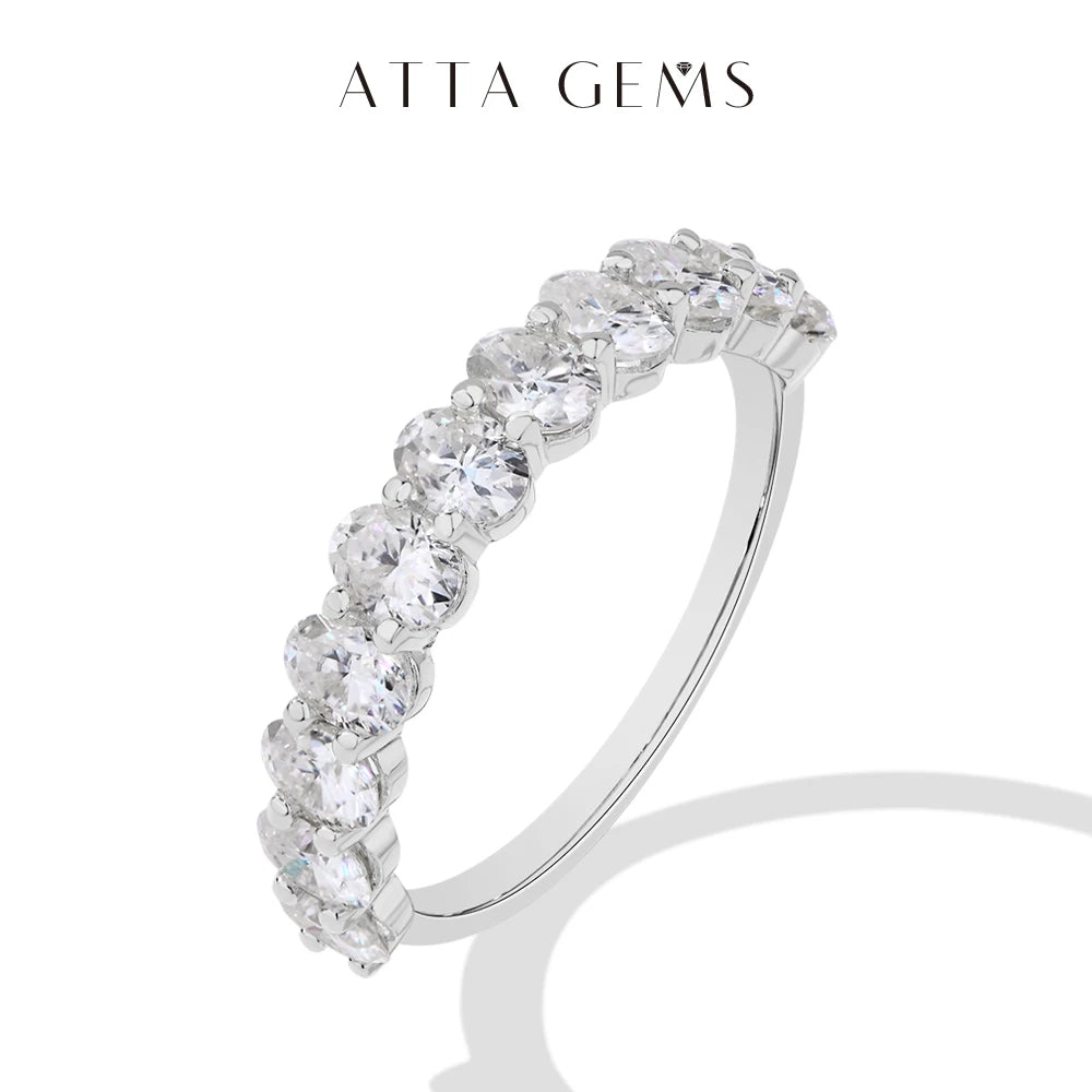 Women’s Oval Cut Moissanite Ring 1.8CT D Color 925 Sterling Silver 18K Gold Plated Band