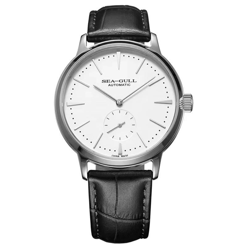 Seagull Elegant Mechanical Wristwatch for Men – ST17 Automatic Movement, Leather Strap, Sapphire Crystal