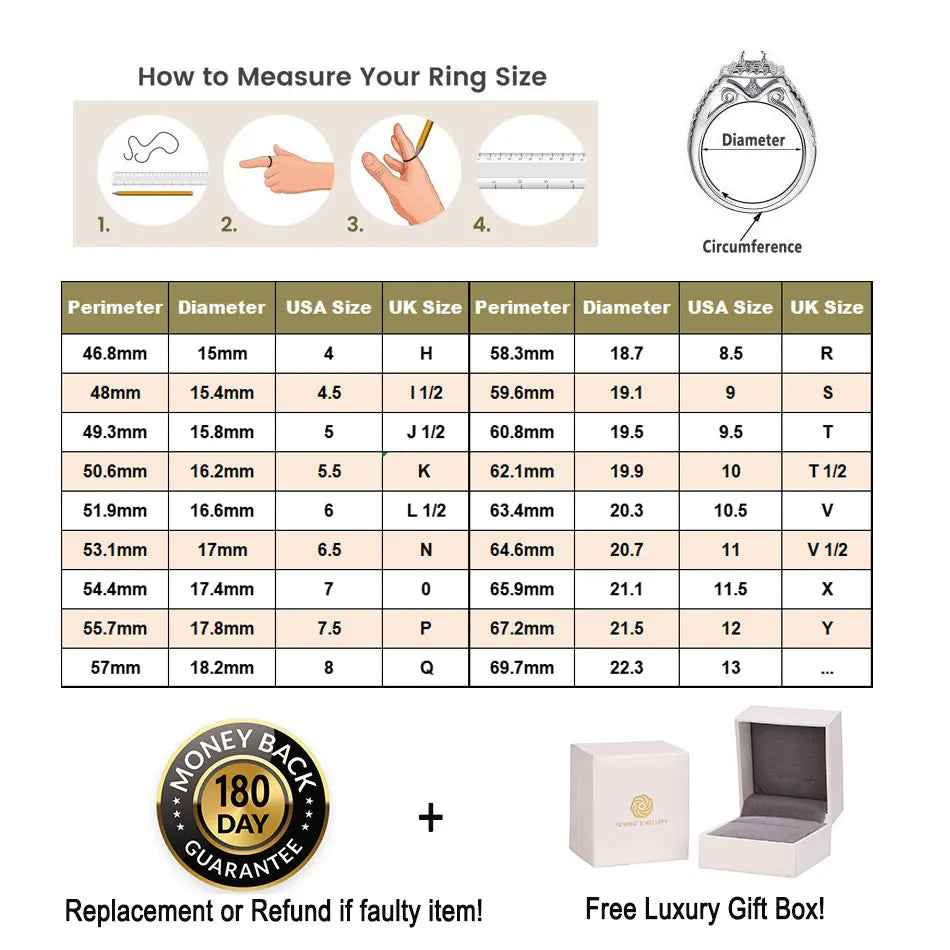 Newshe Classic 2-Piece Wedding Ring Set – 7x7mm Princess Cut AAAAA Zircon in 925 Sterling Silver