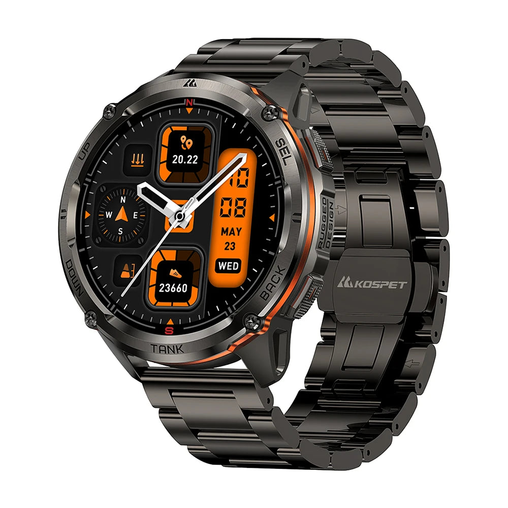 Men’s GPS Smartwatch with Compass Altimeter Barometer AMOLED Display and Bluetooth Call