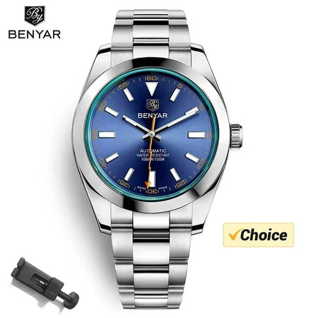 BENYAR 2025 New Mens Watches Top Brand Luxury Watch Men Automatic Mechanical Waterproof 50M Sport Wristwatch for Men BY5176 Gift - RoyElite