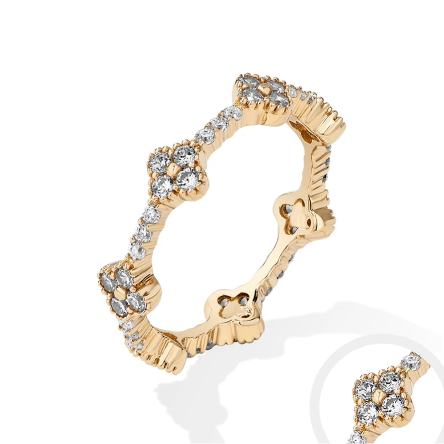 Women’s Moissanite Eternity Ring 925 Sterling Silver Gold Plated Wedding Engagement Band