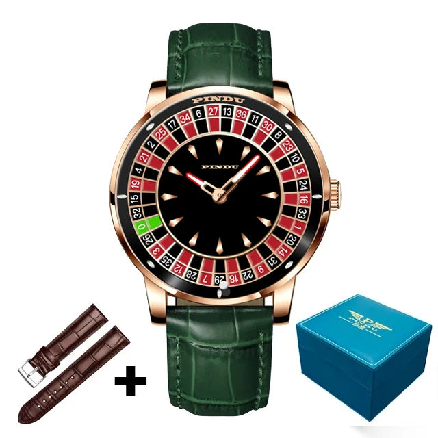 PINDU Automatic Roulette Watch – Luminous Hands