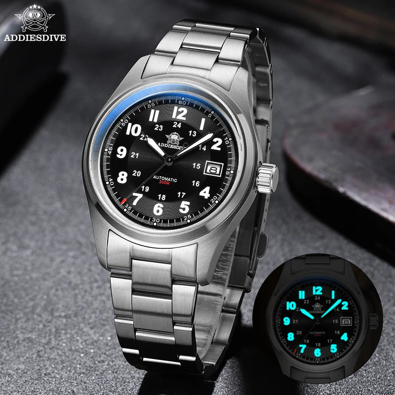 ADDIESDIVE Luxurious Men's Automatic Watch NH35A Mechanical Watch Sapphire Glass 200m Waterproof Analog Luminous Watches AD2048