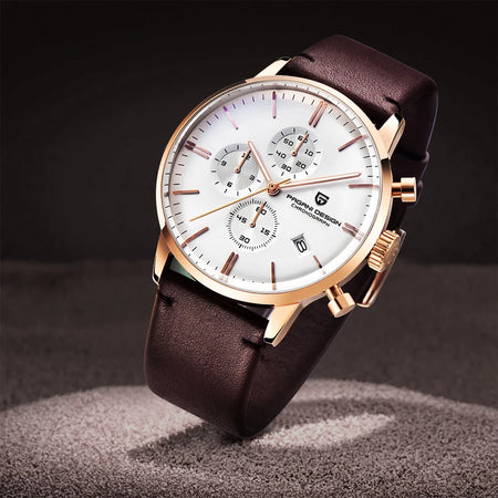 PAGANI DESIGN Men's Fashion Casual Brand Watch Waterproof 30m Luxury Leather Sports Quartz Chronograph VK67 Relogio Masculino - RoyElite