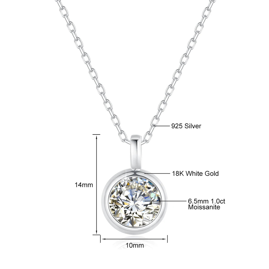 Szjinao Radiant Round-Cut Moissanite & Pearl Pendant Necklace – 18K Gold Women’s Jewelry