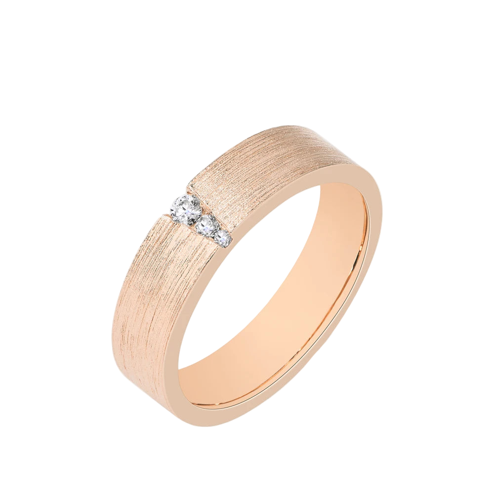 Women and Men Moissanite Couple Rings Brushed Design Sterling Silver Wedding Bands