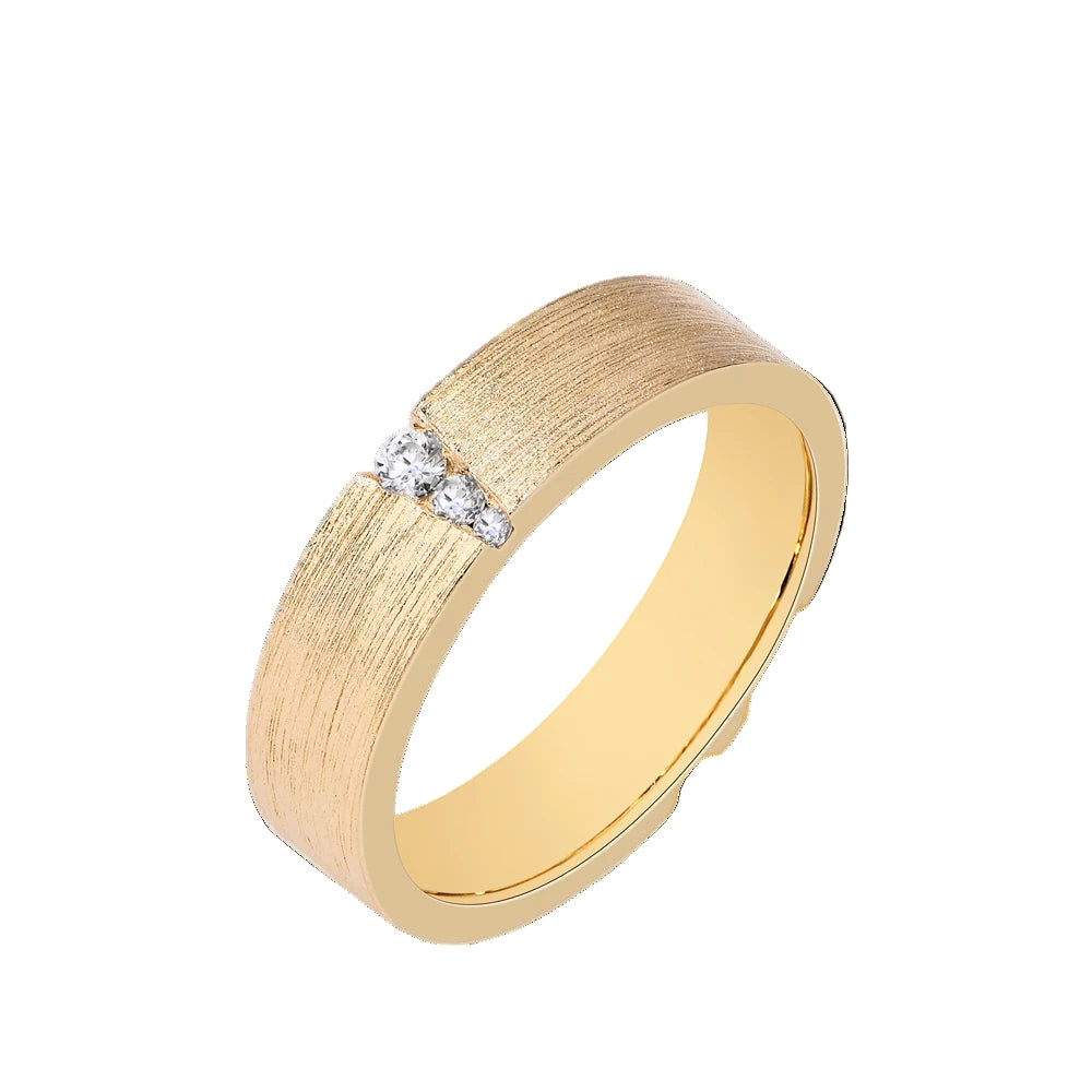 Women and Men Moissanite Couple Rings Brushed Design Sterling Silver Wedding Bands