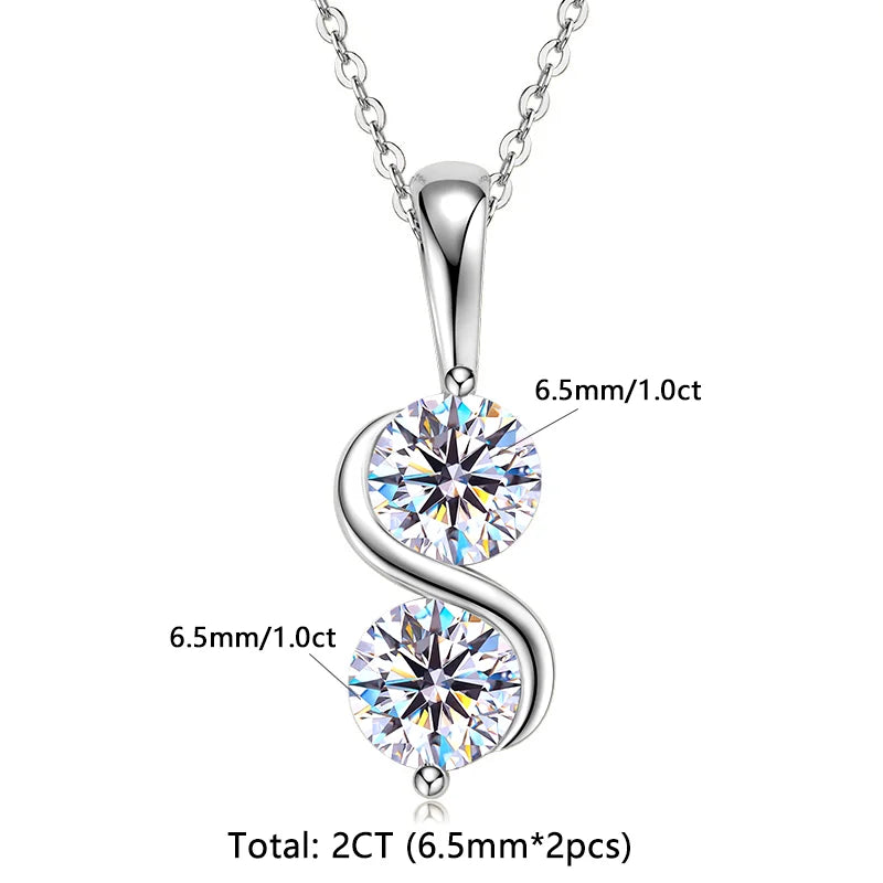 RAPRGOLD Round Cut Real 10K Gold Moissanite Pendant Necklace – Classic Diamond Alternative