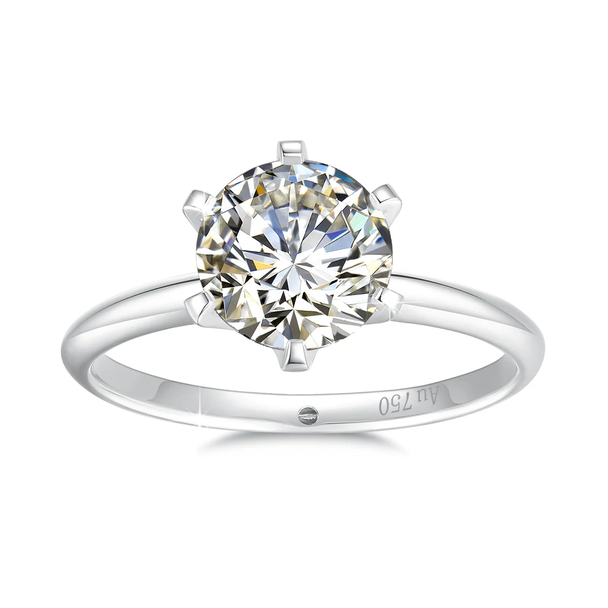 18K Gold Moissanite Engagement Ring Women 1 to 2 Carat Round Cut Diamond Wedding Jewelry