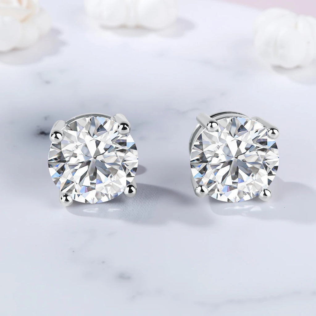 Elegant raft Jewelry D Color Moissanite Stud Earrings – 18K Gold Setting