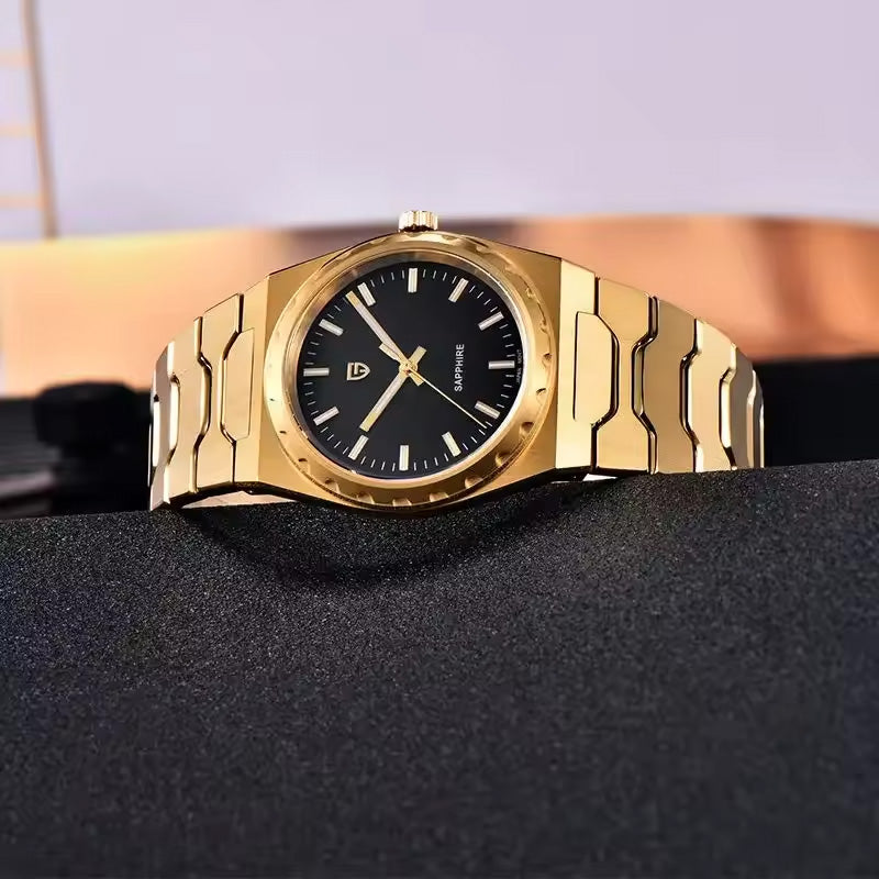 Men's Quartz Watch 37mm Ultra Thin Stainless Steel Sapphire Crystal Luminous Hands