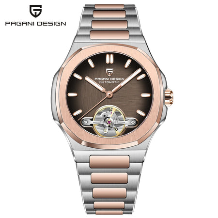 2025 New PAGANI DESIGN Tourbillon Mens Mechanical Watches Rose Gold Luxury Automatic Watch For Man AR Sapphire Mirror Luminous - RoyElite