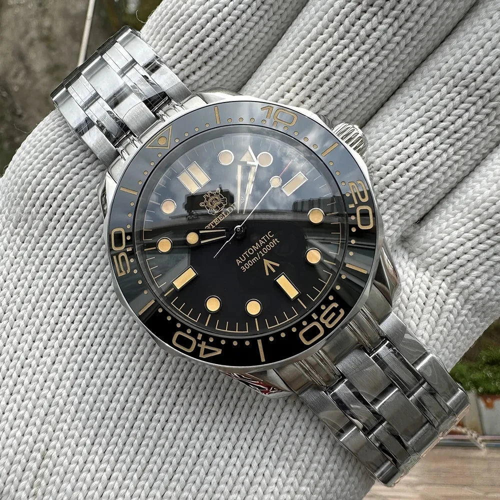 STEELDIVE SD1957 New Strap 42MM Vintage Bezel 200M Waterproof NH35 Green Luminou Sapphire Glass Automatic  Dive Watch Reloj