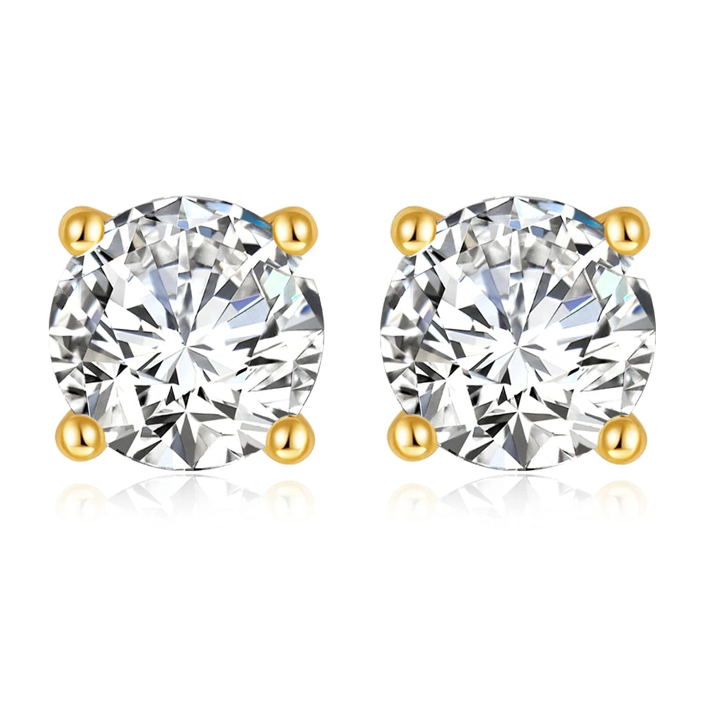 Elegant raft Jewelry D Color Moissanite Stud Earrings – 18K Gold Setting