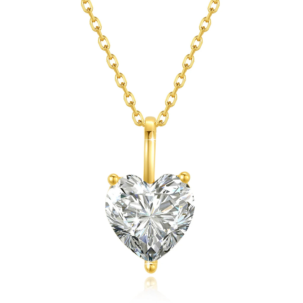 SZJinao 14K Gold Heart Cut VVS1 Moissanite Jewelry Set – Ring, Pendant & Earrings, D Color, Certified Wedding & Engagement Gift