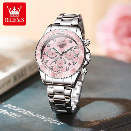 OLEVS 5632 Women's Elegant Luxury Quartz Watch Zircon Scale Waterproof Luminous Hands Date Function And Automatic Date Feature - RoyElite