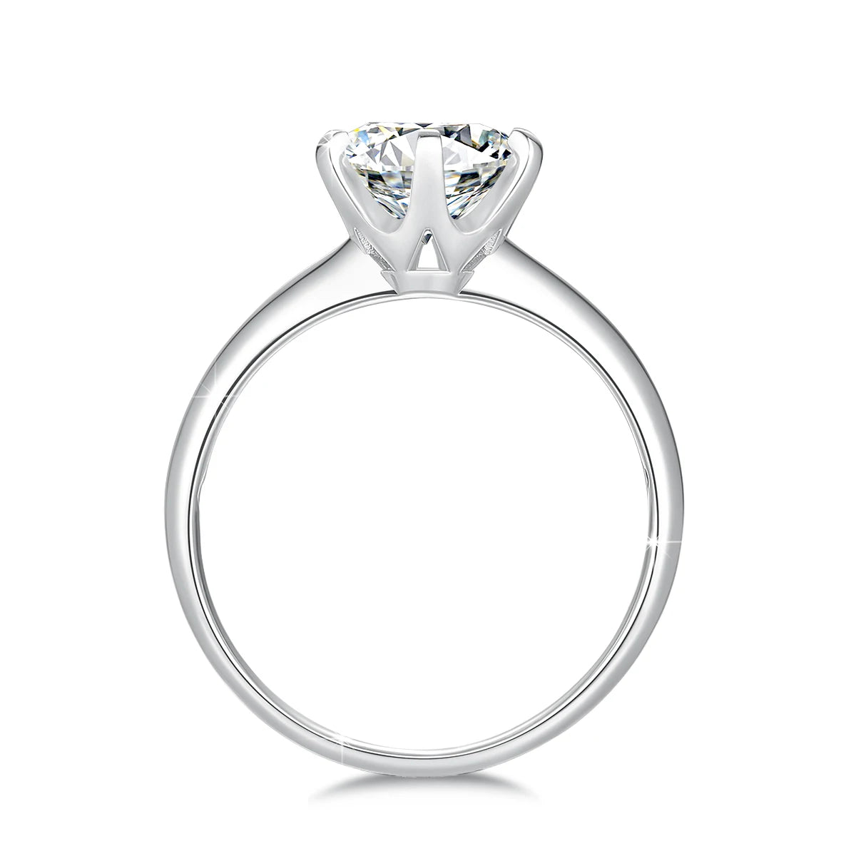 18K Gold Moissanite Engagement Ring Women 1 to 2 Carat Round Cut Diamond Wedding Jewelry