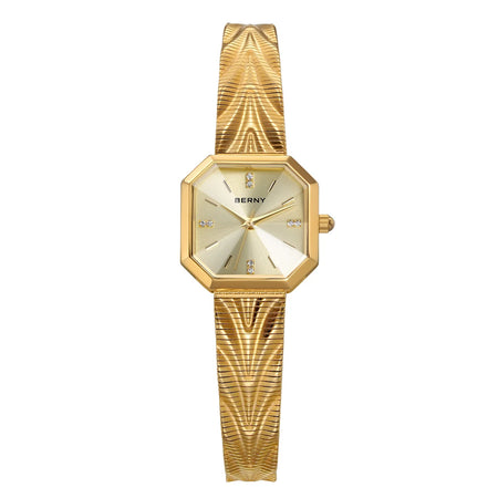 BERNY Gold Watch for Women Octagonal Ladies Quartz Wristwatches Stainless Steel Women Small Gold Watch Luxury Fashion Watches - RoyElite