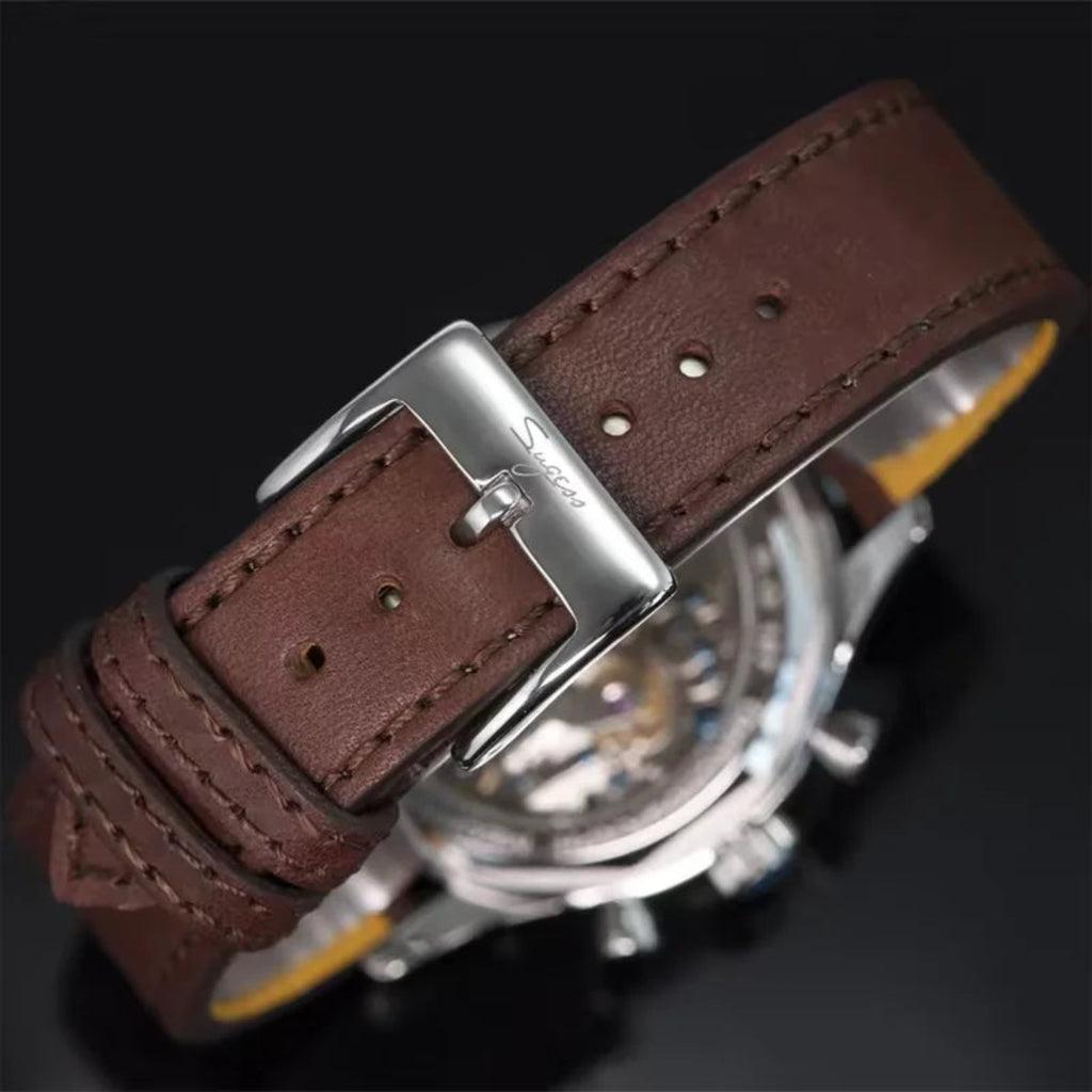 Sugess Watch of Men Chronograph Mechanical Wristwatches Tianjin ST19 Swanneck Movement Pilot Mens Watch Sapphire Crystal Gift V2 - RoyElite