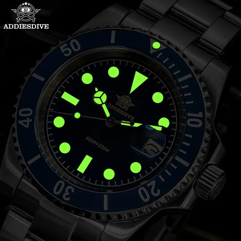 Luxury Dive Watch – Stainless Steel, Super Luminous