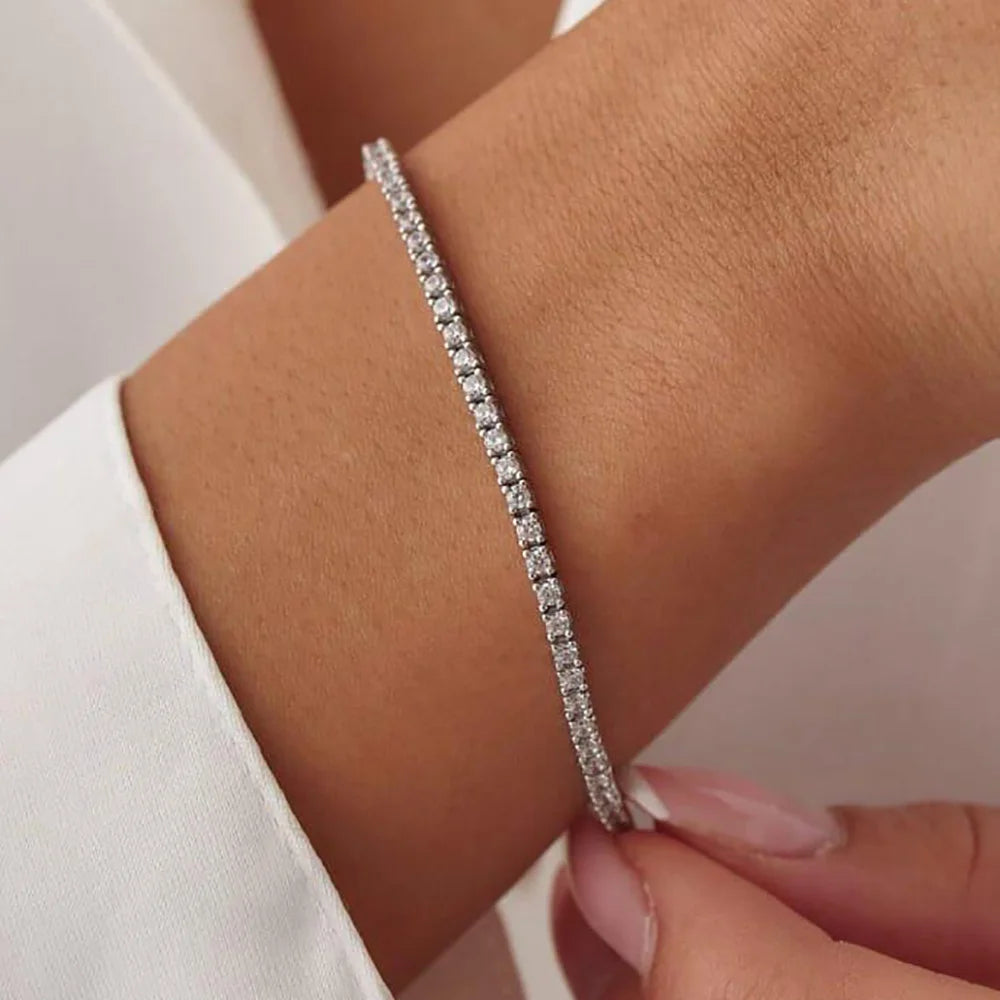 Women’s Moissanite Tennis Necklace Sterling Silver Diamond Cut Choker Jewelry Gift