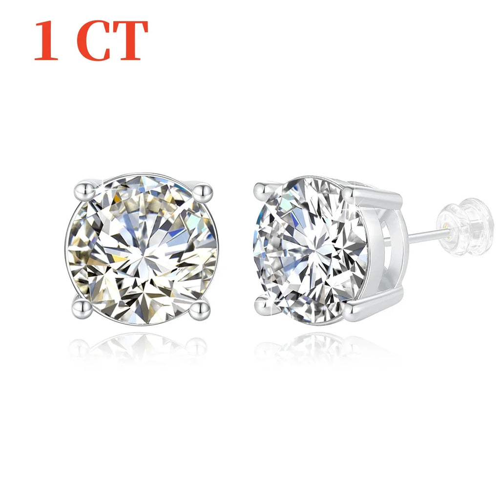 Szjinao 2ct Moissanite Stud Earrings – 18K Gold Mount